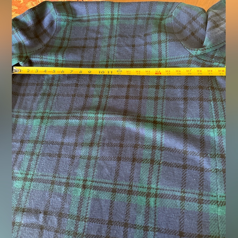 EUC Talbots Blue & Green Plaid Open Front Cardigan SZ XL - Picture 9 of 11